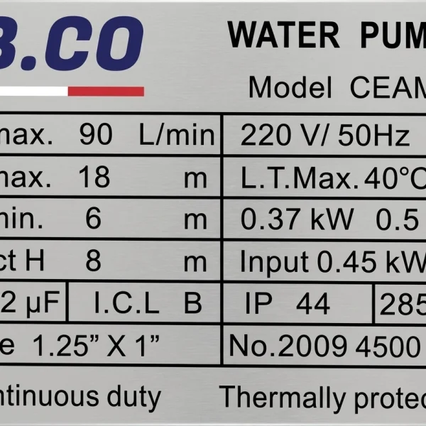ABCO CEAM70-3-Nameplate