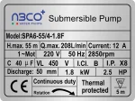 کفکش 55 متری 2.5 اسب 2 اینچ آبکو SPA6-55/4-1.8F - تصویر 2